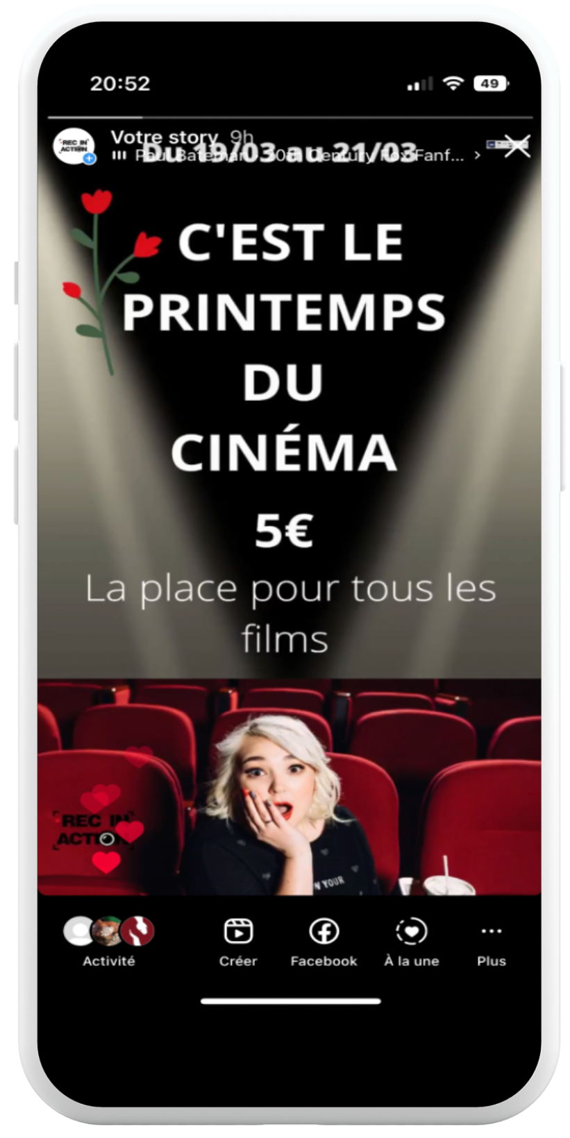 Mockup réseaux sociaux Rec in action